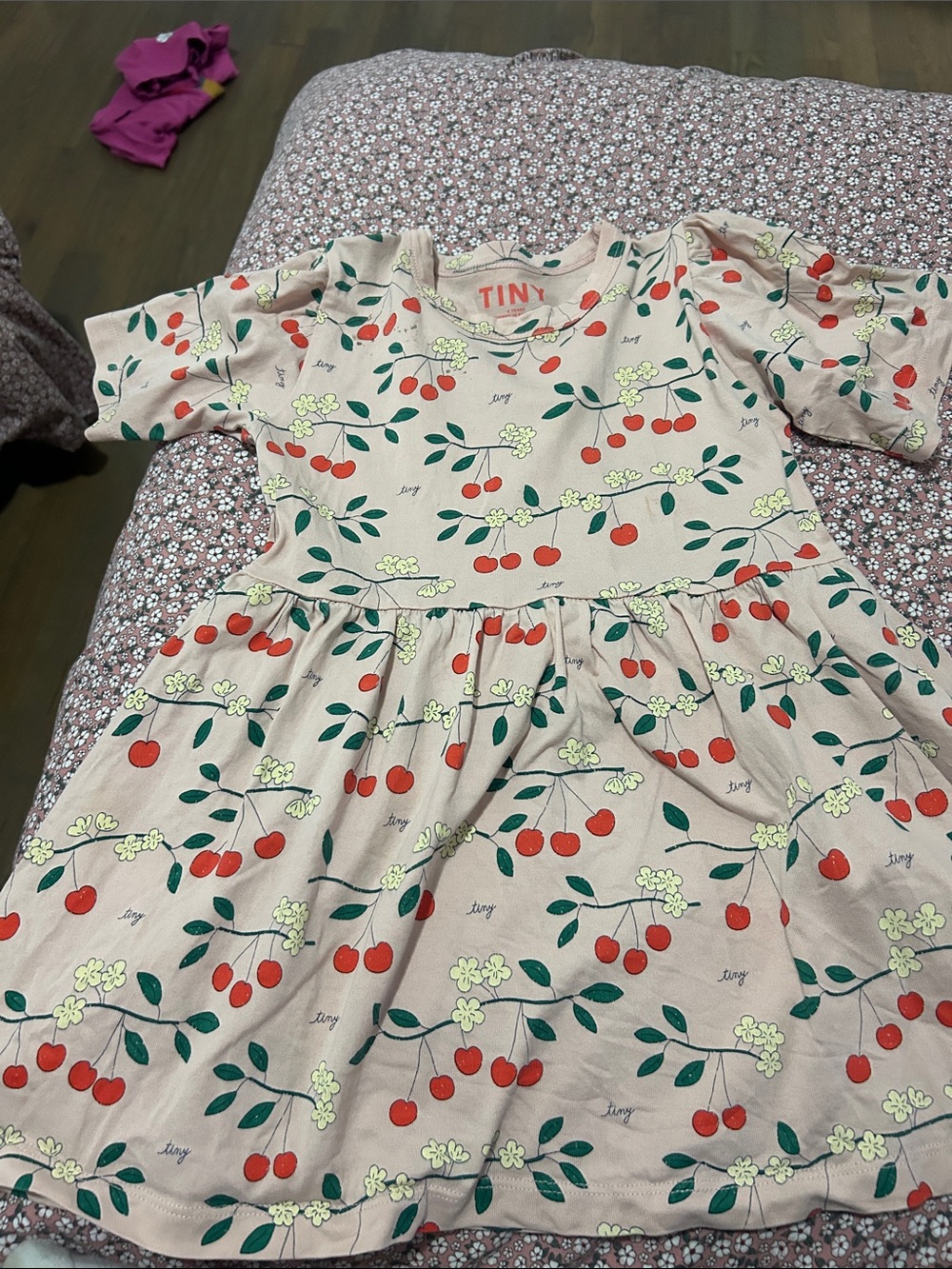 Tiny cottons size 6 Girls' Cherry Print Pink Dress